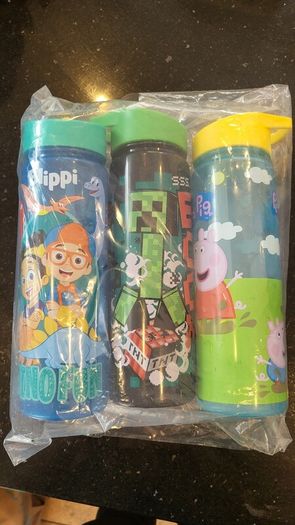 Cute water bottles -price for 3