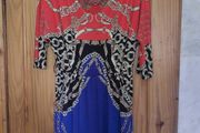 Multi coloured patterned mini dress (free post)