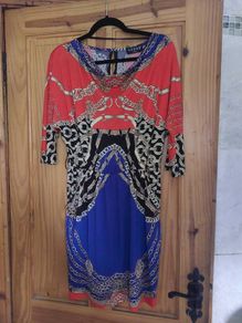 Multi coloured patterned mini dress (free post)