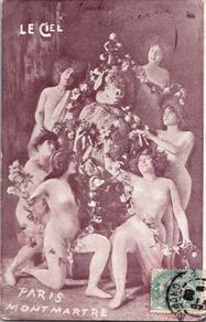 1907  Le Ciel Cabaret Paris Montmartre France Pig Nymphs Postcard DB Risque
