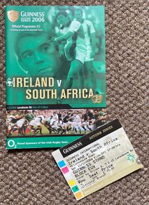 2006 Ireland v South Africa - November International Programme & Ticket