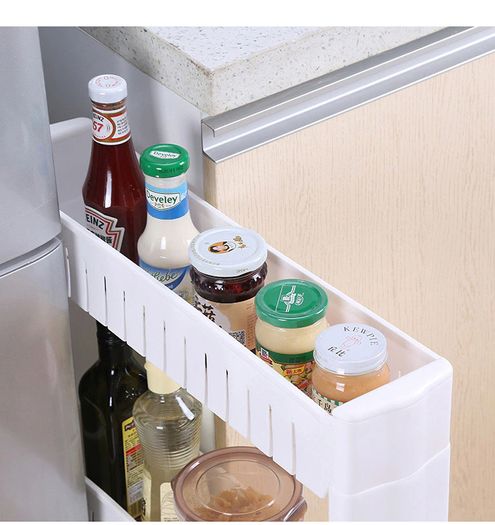 storage kitchen shelf Interspace Gap shelf mobile kitchen toilet gap rack Bathroom storage rack Fridge side seam finishing rack