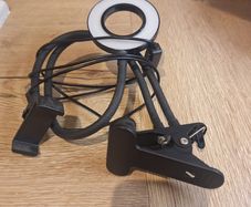 USB LED Ring Light with Flexible Desk Clamp / Phone Holder