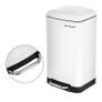 _30L Waste Bin Steel Pedal Bin with Inner Bucket and Lid Soft Close Airtight Kitchen Living Room, 30l, White Image 4