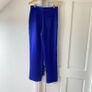 BNWT Zara Royal Blue Flowing Satin Effect Palazzo Wide Leg Trousers Image 3