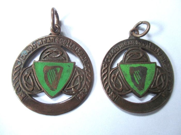 2 Vintage Irish School Sports Bronze Medals