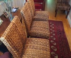 6 Fabulous dining chairs from Pottery Barn and shipped from USA. Bought on Adverts for my daughters new home and unfortunately she had just bought her own dining set.