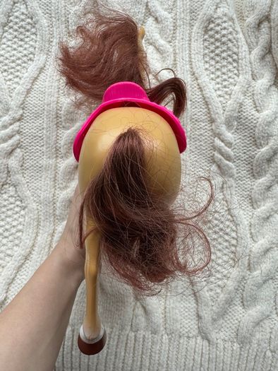 2018 Mattel Barbie Horse from Hugs N Horses Playset Pink Saddle Head Moves Used Please look at the pictures