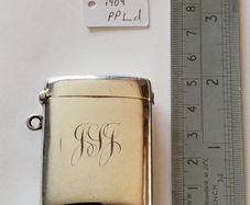 Antique Sterling Silver Vesta Case - Chester 1909 - PPLd Maker