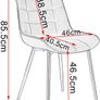 _Set of 2 Dining Room Chairs, Kitchen Chairs, Upholstered Chairs, Living Room Chairs with Back Rest, Velvet Seat, Metal Legs Image 3