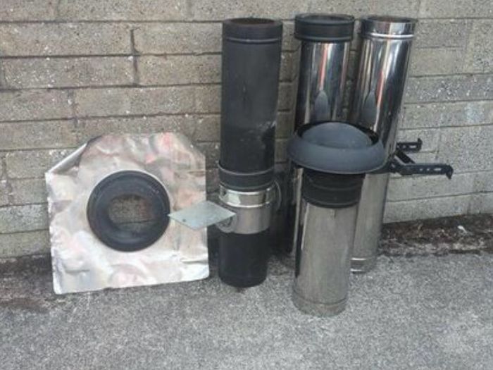 4m Stove Flue System  Twin Wall Insulated Stainless Steel and Fittings