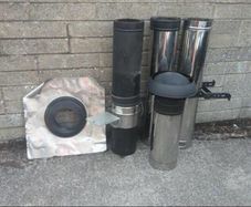 4m Stove Flue System  Twin Wall Insulated Stainless Steel and Fittings