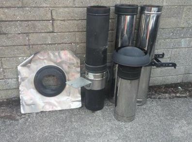 4m Stove Flue System  Twin Wall Insulated Stainless Steel and Fittings