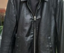 Superdry Mens black genuine leather biker jacket