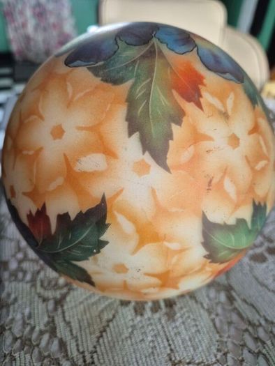Handpainted Glass Globe shade Bellova Antique 1920s/30s Bellova Art Nouveau Czech glass globe shade