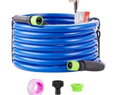 30ft Heated Water Hose for RV, Heated Drinking Water Hose Antifreeze to -45F, Automatic Self-regulating, 5/8" I.D. with Quick-connect Fitting Set