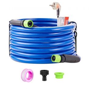 30ft Heated Water Hose for RV, Heated Drinking Water Hose Antifreeze to -45F, Automatic Self-regulating, 5/8" I.D. with Quick-connect Fitting Set