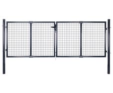 Mesh Garden Gate Galvanised Steel 289x75 cm Grey