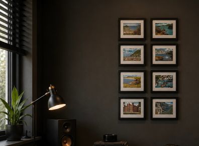 Framed Vintage Irish Postcard Collection