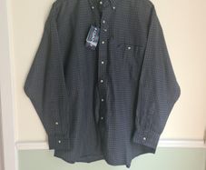 mens GANT shirt Cambridge Plaid 100% cotton check shirt navy Size Large  long sleeve heavy BRAND NEW BNWT