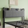 Double Bed Frames with Wooden Storage Headboard,Heavy Duty Metal Upholstered Platform Bed Frame Image 6