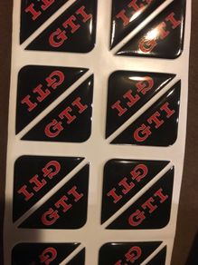 Gel Number Plate 3D Corner Badges set of 2