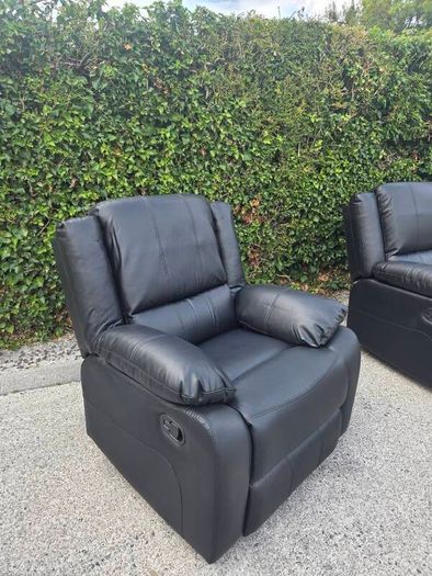 Grey Or Black 3+2+1 Leather All Recliner Sofa Sets
