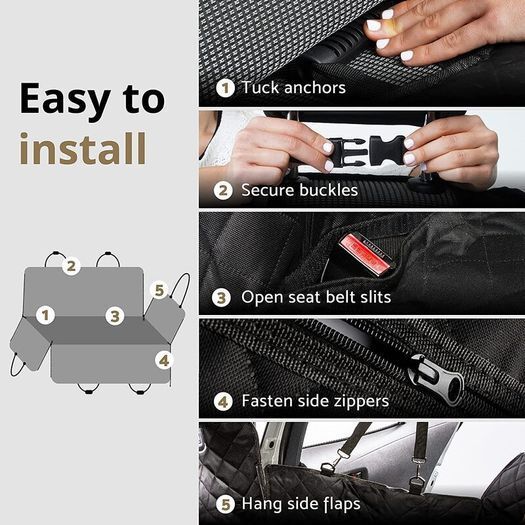 3-in-1 Waterproof Dog Car Seat Cover Hammock