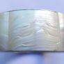 Vintage 80's Mother of Pearl Shell Striped Wide Classic Chunky Bangle Bracelet Image 9