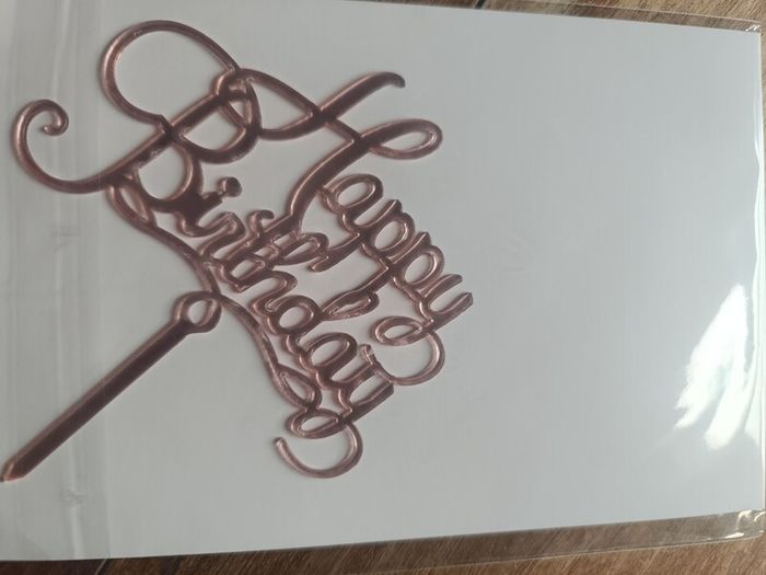 Pink happy Birthday acrylic cake topper