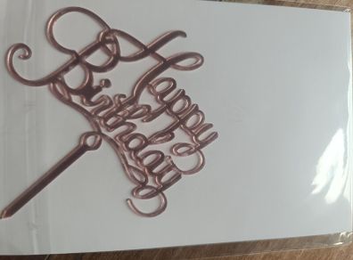Pink happy Birthday acrylic cake topper