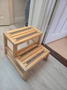 2-step wooden step stool