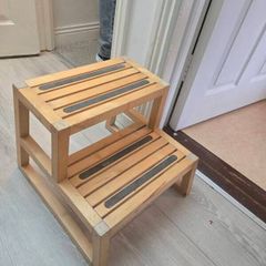 2-step wooden step stool