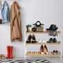 Bamboo Shoe Rack, Easy Build With 3 Shelves, Large Storage Capacity Wooden Shoe/Trainer Stand and Organiser, up to 12 Pairs, Perfect for Hallway, Bedroom, Small Spaces Brown/White (FREE POSTAGE) Image 2