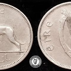 [#407] - Ireland 1967 | 6 Pence | Wolfhound | KM.13a | aUNC