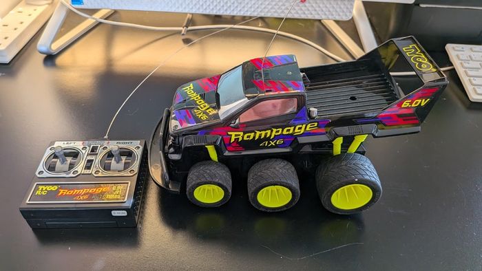 Rare Tyco Rampage 4x6 9.6V Turbo RC Truck Boxed Untested Vintage