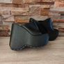 Brand New Open Peep Square Toe Extreme Platform Wedge Heel Mule In Black Faux Leather Image 9