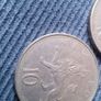 English Ten New Pence Coins. 1968 & 1975. Image 2