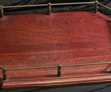Antique mahogany drinks tray with brass gallery