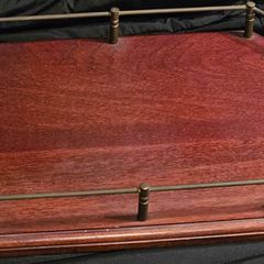 Antique mahogany drinks tray with brass gallery