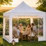 3m x 3m White  Pop-Up Gazebo with Clear Sidewalls & Wheeled Carry Bag Image 4