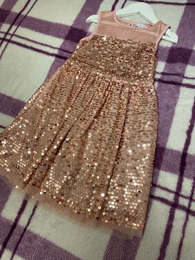 Sequins dress rose gold age 3-4