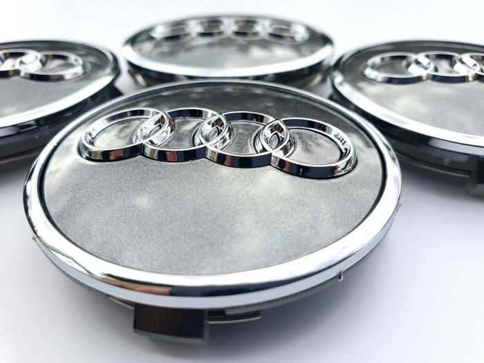 Set/4x 61mm AUDI Gloss GREY 3D alloy wheel centre caps cap 4M0601170JG3 Hub Cover