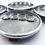 Set/4x 61mm AUDI Gloss GREY 3D alloy wheel centre caps cap 4M0601170JG3 Hub Cover Image 3