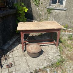 Original Antique Irish Country Cottage Pine Table (4ft x 2ft)