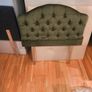 Luxurious Olive Green Velvet Single Headboard Excellent Condition Image 4