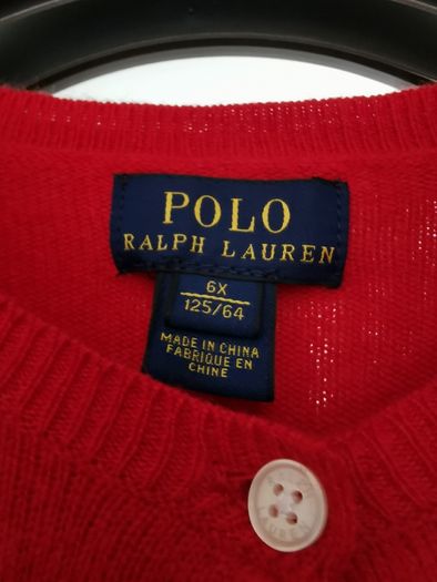 Polo Ralph Lauren 100% Wool girls cardigan 5-6yrs