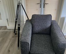 Stylish Armchair and Tripod lamp set