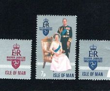 1977 Isle of Man Silver Jubilee of H.M Queen Elizabeth II 1952-1977 Commemorative Stamps Mint Never Hinged (MNH)