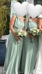 Folkster Fleur Crepe Gown Sage Green. Worn Once. Size L.